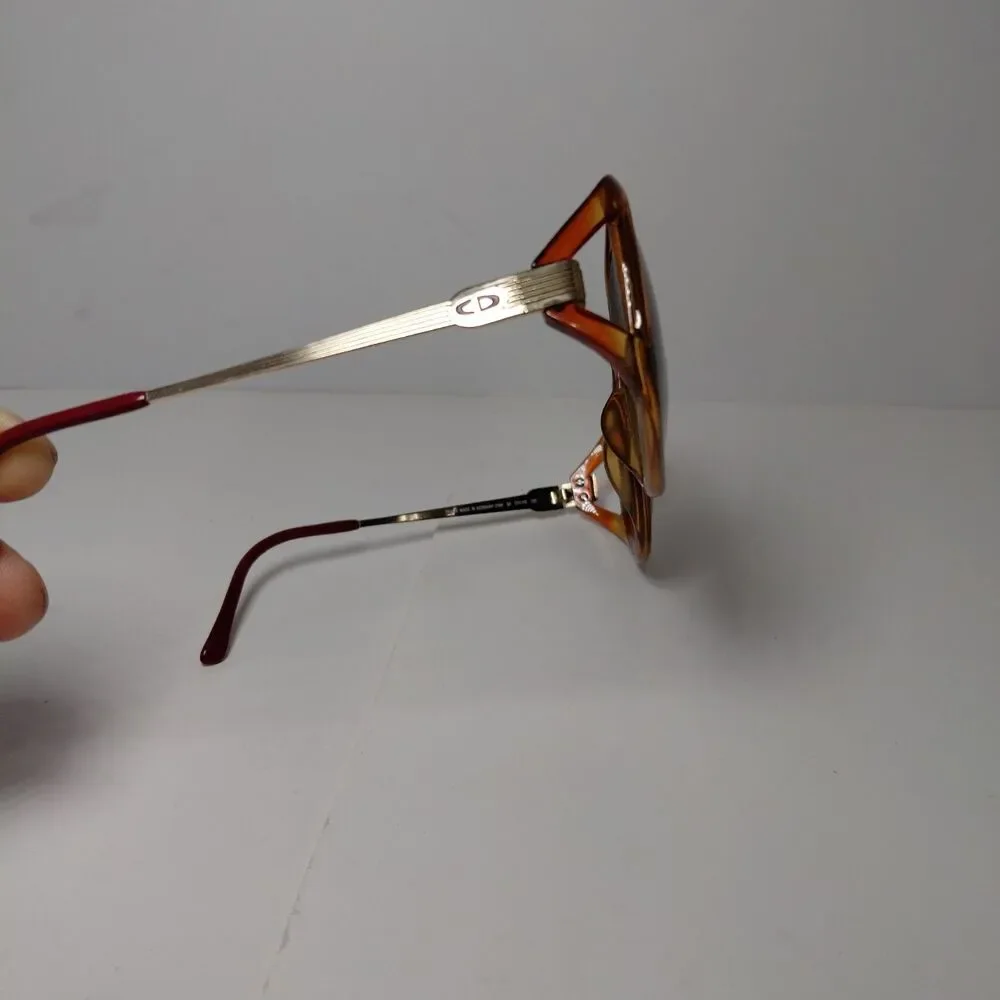 Vintage Christian Dior Amber & Gold Clear Oval Glasses Germany 2394 30 57 16 125